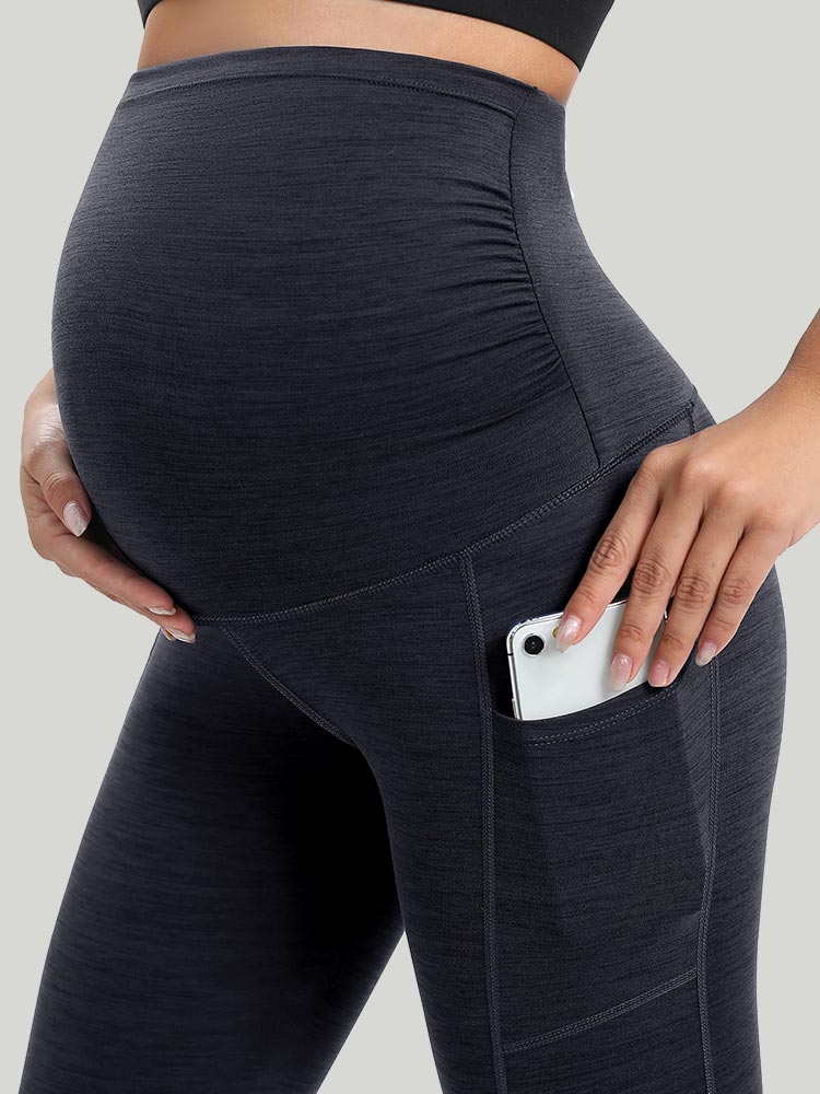 IUGA Supcream Buttery-soft Maternity Legging With Pockets-Charcoal